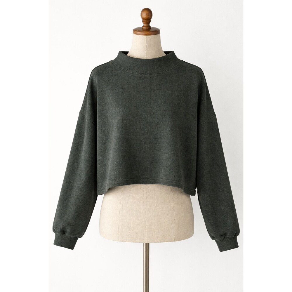 Entireworld Pullover Mock Neck Sweatshirt Size Large Green Type E Version 2